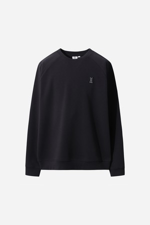 밀도 베이직 라벨로고 맨투맨(BLACK)