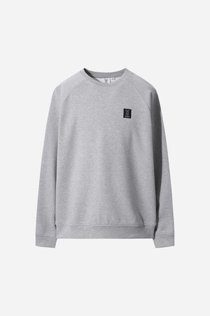 밀도 베이직 라벨로고 맨투맨(L.MELANGE GREY)