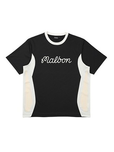 메쉬 자카드 라운드 티셔츠 BLACK (MAN)-a