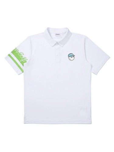 [온라인 단독] M 소매 포인트 폴로 티셔츠 WHITE (MAN)-a