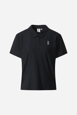 울트라엑스 반팔 카라 티셔츠 여자(BLACK)