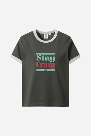 에이드 링거 라운드 반팔 티셔즈 여자(D.CHARCOAL GREY)