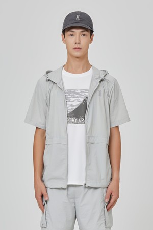 아이스웨이브 후드반팔자켓 남자(L.GREY)