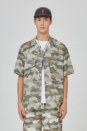 이지 알로하 스트링 숏 셔츠 남자(BEIGE PATTERN)