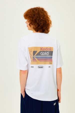 플래시 필름 그래픽 반팔 티셔츠 WHITE