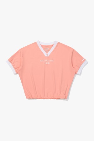 크롭 반팔 피스테 CORAL_PINK-a