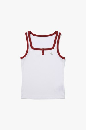 크로스코트 스퀘어넥 슬리브리스 RED-a