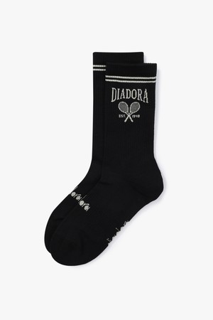 로고 자수 쿼터 삭스 BLACK_BLACK-a