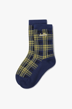 크로스코트 체크 크루 삭스 DARK BLUE_BLUE-a