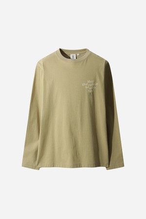 유니) 레터링 제나두 긴팔 티셔츠(TAN)
