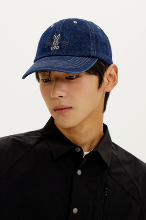 피그먼트 더블 로고 볼캡(INDIGO)