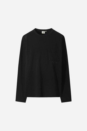 남성) 에센셜 포켓 롱 티셔츠(BLACK)