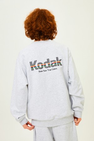 레인보우 맨투맨 WHITE MELANGE