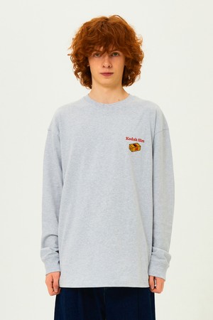 피치 기모 필름 와펜 긴팔 티셔츠 MELANGE GREY