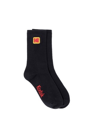 컬러플러스 미니로고 크루 삭스 BLACK