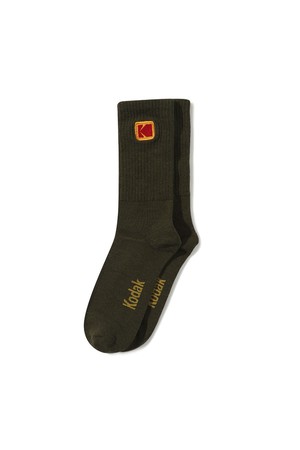 컬러플러스 미니로고 크루 삭스 KHAKI