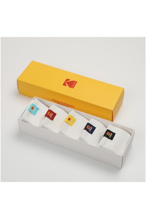 컬러 라벨 크루 삭스 5PC