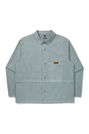 코다커리 워싱 카라형 셔츠 자켓 S.BLUE