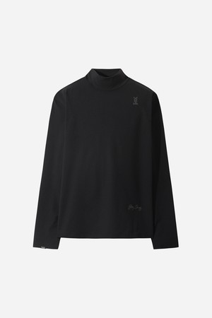 남성) 에센셜 모크넥 긴팔 티셔츠(BLACK)