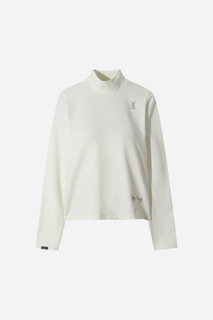 여성) 에센셜 모크넥 긴팔 티셔츠(OFF WHITE 2)