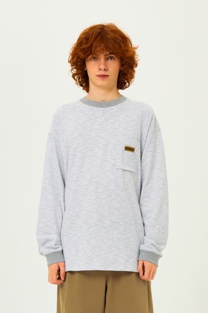 코다커리 스트라이프 긴팔 티셔츠 L.GREY