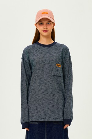 코다커리 스트라이프 긴팔 티셔츠 NAVY