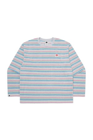 스트라이프 테리 긴팔 티셔츠 LIGHT GREY