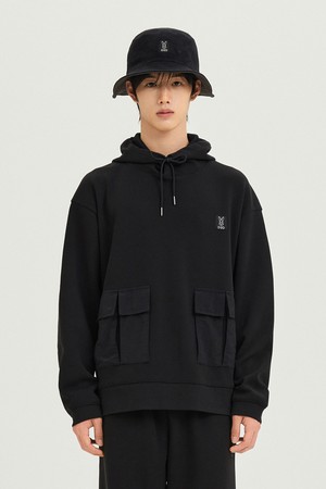 유니) 밀도 아웃포켓 후드(BLACK)