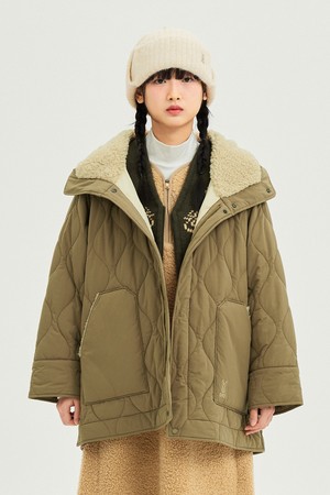 여성) 퀼팅 신슐레이트 후드 자켓(L.BROWN)