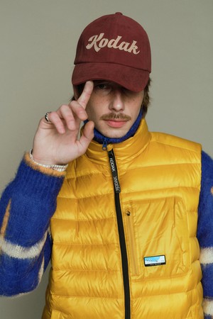 오버핏 피치터치 레터링 볼캡 RED