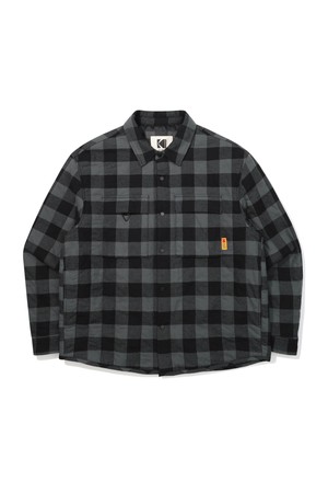 체크 패딩 셔켓 CHARCOAL