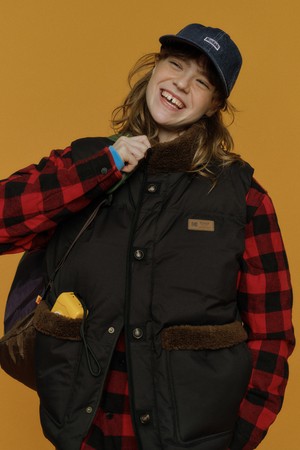 체크 패딩 셔켓 RED