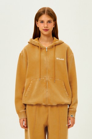 에센셜 스노우워싱 기모 후드 집업 YELLOW