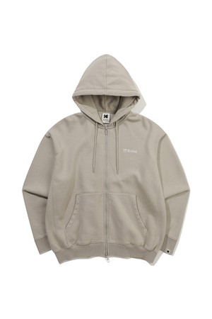 에센셜 스노우워싱 기모 후드 집업 BEIGE