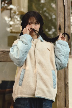 브라우니 리버시블 카라 패딩 자켓 LIGHT BLUE