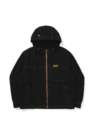 코다커리 데님 후드 자켓 BLACK