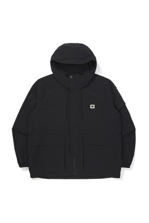 린넨라이크 베이직 후드 자켓 BLACK