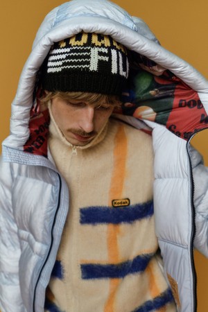 헤어리 체크 집업 스웨터 YELLOW