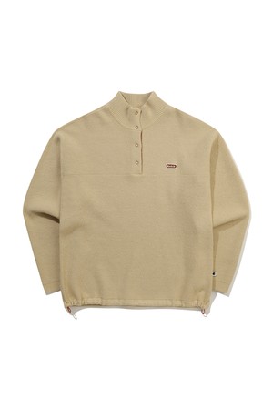 스냅 포인트 반오픈 스웨터 OATMEAL