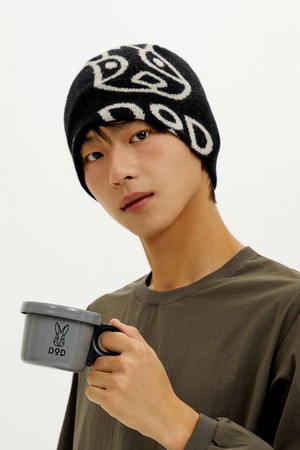 램스울 자가드 비니(BLACK)