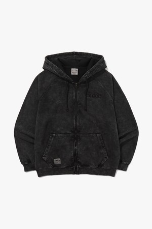 가먼트워싱 스웻 후드집업 자켓 BLACK_BLACK-a