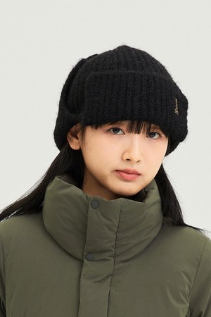 코지 울 이어 플랩 비니(BLACK)