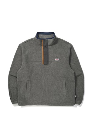 [POLARTEC] 플리스 스탠넥 반집업 맨투맨 MELANGE GREY