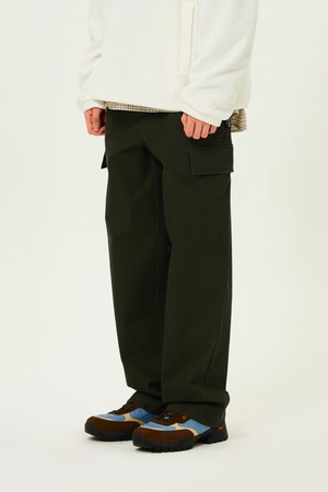 웜코튼 세미오버 스트레이트 이지 팬츠 BLACK