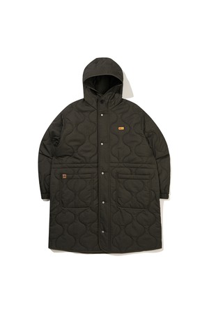 씨네프레임 경량 퀼팅 롱 후드 자켓 KHAKI