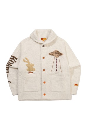 씨네라운지 소프트 자카드 가디건 IVORY