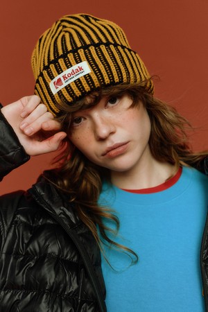 스트라이프 꼬임 비니 YELLOW