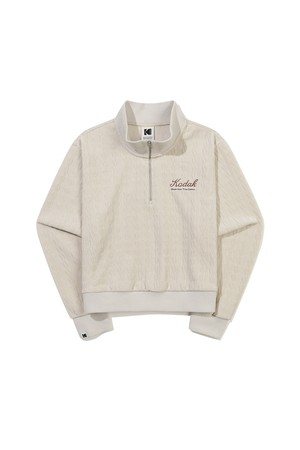 벨벳 케이블 반집업 니트 우먼 IVORY