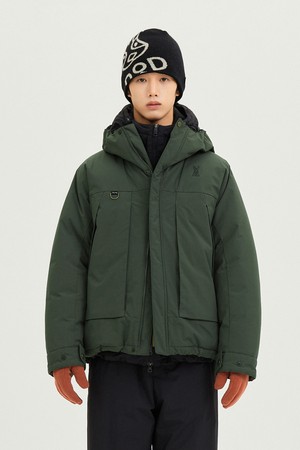 유니) 어베인 D7 후드 다운 자켓 (D.KHAKI)