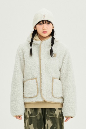 여성) 플리스 후드 집업(IVORY)